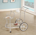 Sarandon 3-tier Serving Cart Chrome and Clear - 910076 - Luna Furniture