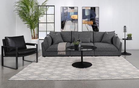 Sasha 3-Piece Upholstered Sofa Barely Black - 551681-SETB - Luna Furniture