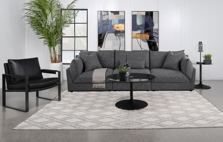 Sasha Black Upholstered 3-Piece Sofa Barely from Coaster - Luna Furniture