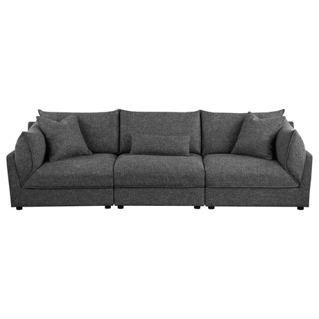 Sasha Black Upholstered 3-Piece Sofa Barely from Coaster - Luna Furniture