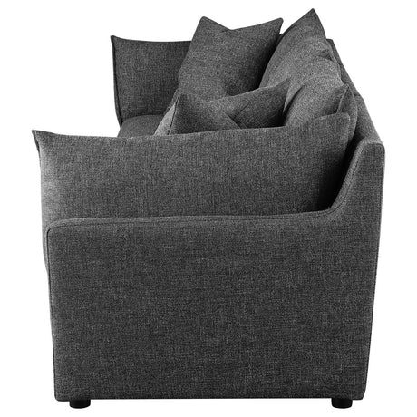 Sasha Black Upholstered 3-Piece Sofa Barely from Coaster - Luna Furniture
