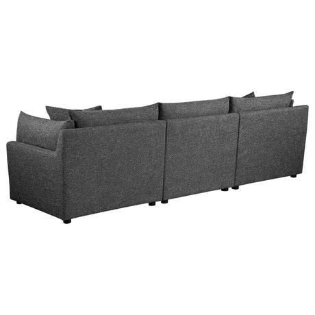 Sasha Black Upholstered 3-Piece Sofa Barely from Coaster - Luna Furniture