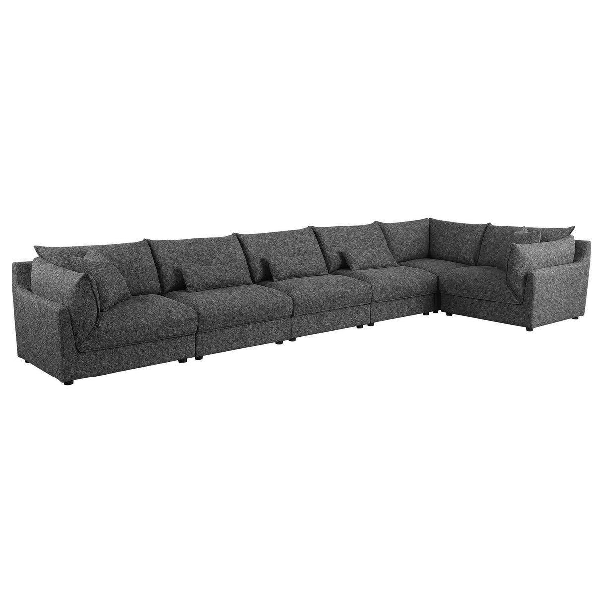 Sasha Barely Black Upholstered 6-Piece Modular Sectional from Coaster - Luna Furniture
