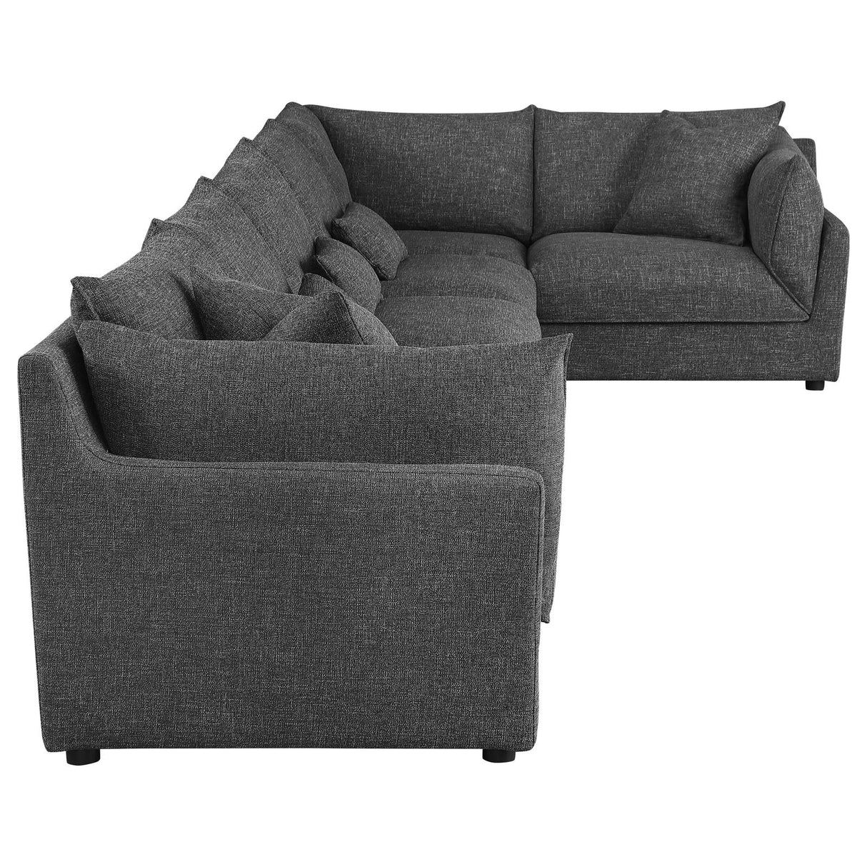 Sasha Barely Black Upholstered 6-Piece Modular Sectional from Coaster - Luna Furniture