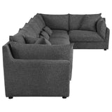 Sasha Barely Black Upholstered 6-Piece Modular Sectional from Coaster - Luna Furniture
