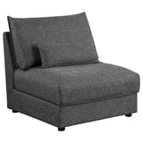 Sasha Upholstered Armless Chair Barely Black from Coaster - Luna Furniture