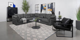 Sasha Upholstered Armless Chair Barely Black from Coaster - Luna Furniture