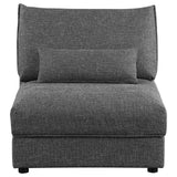 Sasha Upholstered Armless Chair Barely Black from Coaster - Luna Furniture