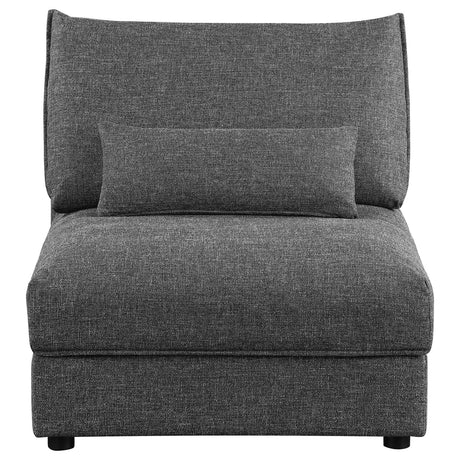 Sasha Upholstered Armless Chair Barely Black from Coaster - Luna Furniture