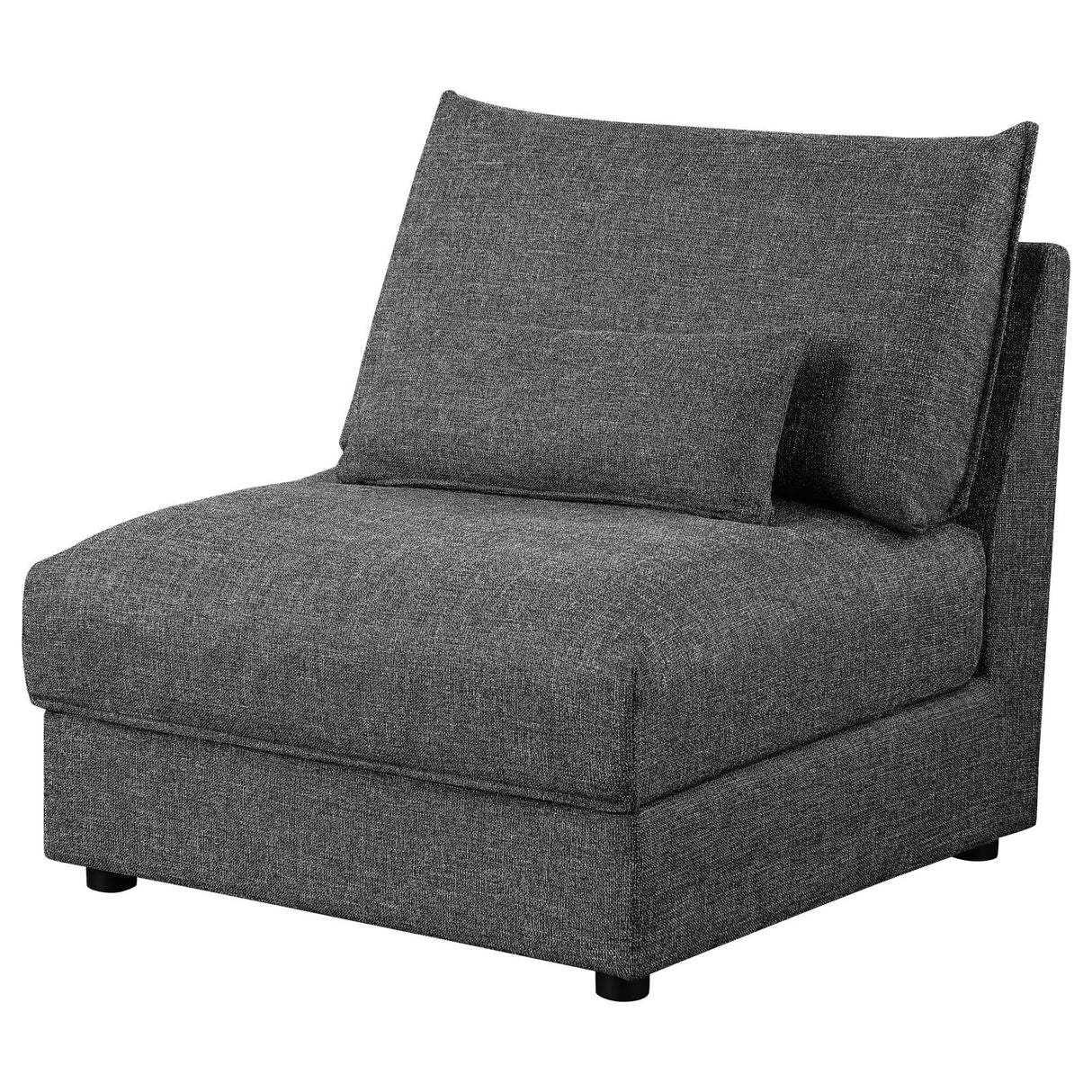 Sasha Upholstered Armless Chair Barely Black from Coaster - Luna Furniture