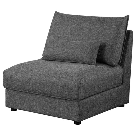 Sasha Upholstered Armless Chair Barely Black from Coaster - Luna Furniture