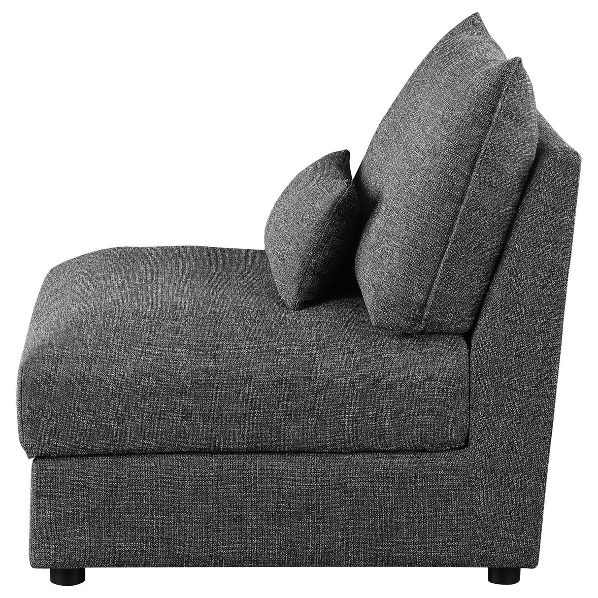 Sasha Upholstered Armless Chair Barely Black from Coaster - Luna Furniture