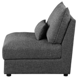 Sasha Upholstered Armless Chair Barely Black from Coaster - Luna Furniture
