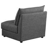 Sasha Upholstered Armless Chair Barely Black from Coaster - Luna Furniture