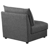 Sasha Upholstered Armless Chair Barely Black from Coaster - Luna Furniture