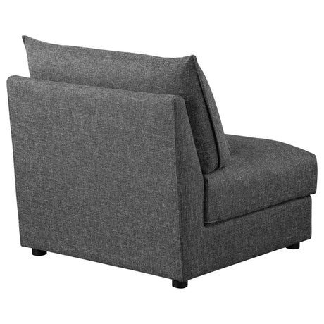 Sasha Upholstered Armless Chair Barely Black from Coaster - Luna Furniture