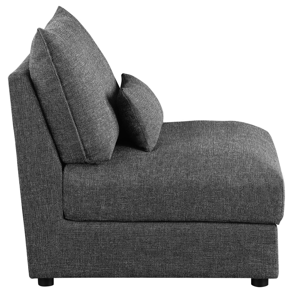 Sasha Upholstered Armless Chair Barely Black from Coaster - Luna Furniture