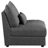 Sasha Upholstered Armless Chair Barely Black from Coaster - Luna Furniture