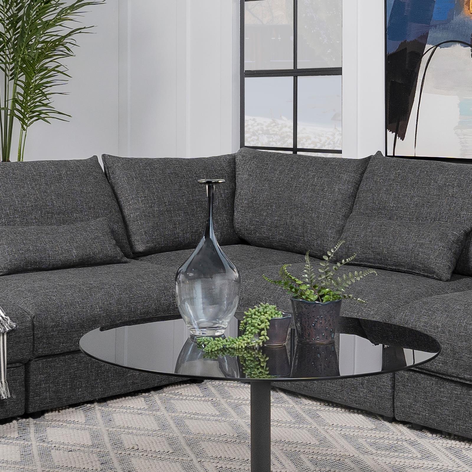 Sasha Upholstered Corner Chair Barely Black from Coaster - Luna Furniture