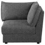 Sasha Upholstered Corner Chair Barely Black from Coaster - Luna Furniture