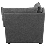 Sasha Upholstered Corner Chair Barely Black from Coaster - Luna Furniture