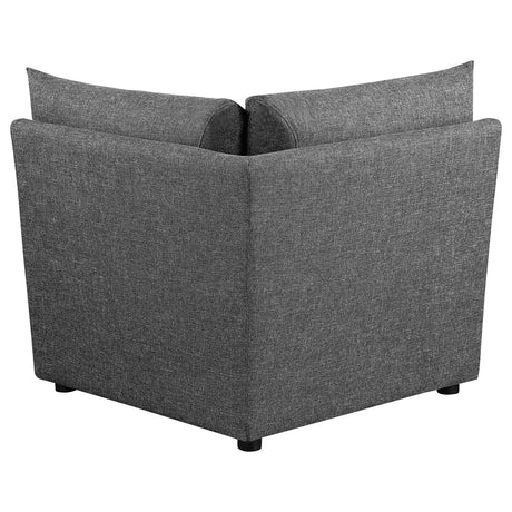 Sasha Upholstered Corner Chair Barely Black from Coaster - Luna Furniture