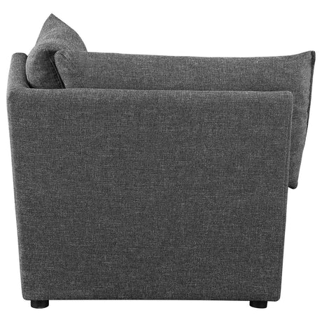 Sasha Upholstered Corner Chair Barely Black from Coaster - Luna Furniture