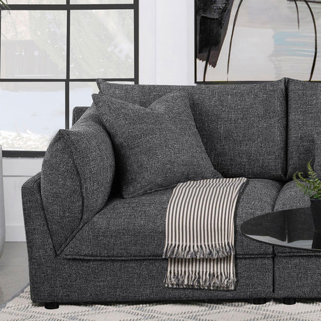Sasha Upholstered LAF Chair Barely Black from Coaster - Luna Furniture