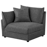 Sasha Upholstered LAF Chair Barely Black from Coaster - Luna Furniture