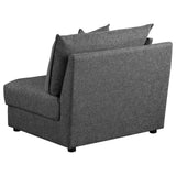 Sasha Upholstered LAF Chair Barely Black from Coaster - Luna Furniture