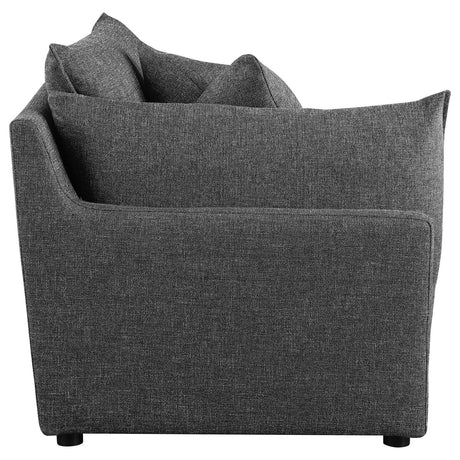 Sasha Upholstered LAF Chair Barely Black from Coaster - Luna Furniture