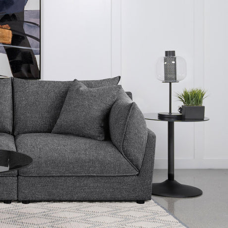 Sasha Upholstered RAF Chair Barely Black from Coaster - Luna Furniture