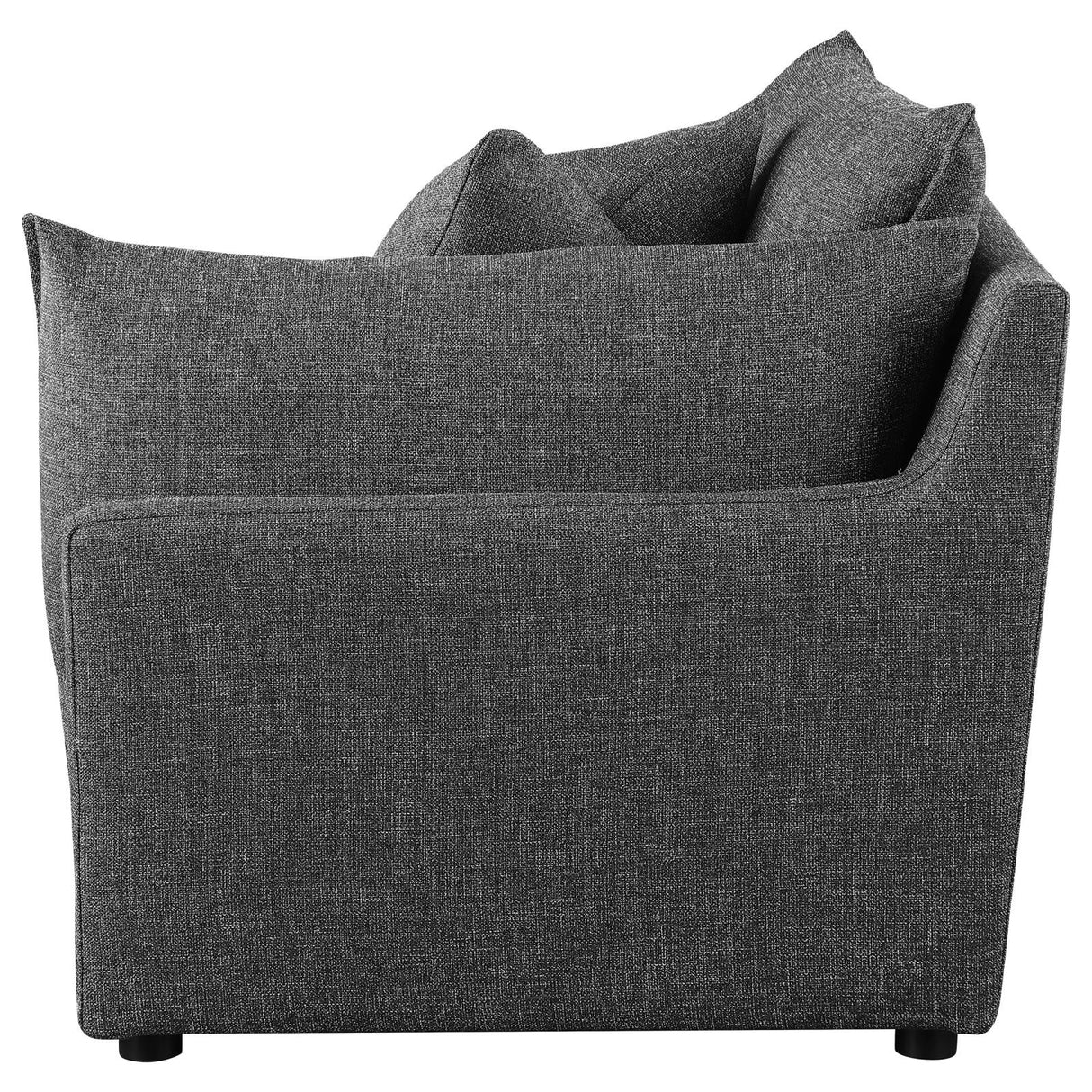 Sasha Upholstered RAF Chair Barely Black from Coaster - Luna Furniture