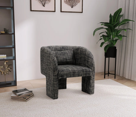 Sawyer Weaved Polyester Fabric Accent Chair Black - 491Black - Luna Furniture