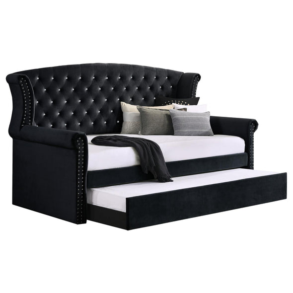 Scarlett Upholstered Tufted Twin Daybed with Trundle - 300642 - Luna Furniture