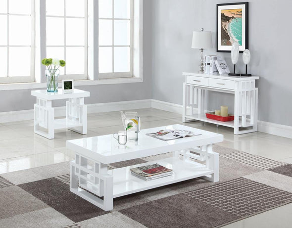 Schmitt Rectangular Coffee Table High Glossy White - 705708 - Luna Furniture