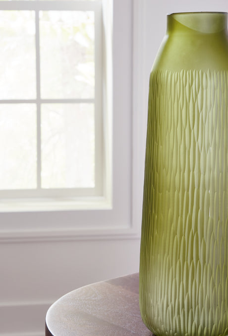 Scottyard Olive Green Vase from Ashley - Luna Furniture
