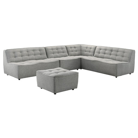 Selen Mid-Century Modern Light Grey Linen Corner Sectional Sofa - AFC01845 - Luna Furniture