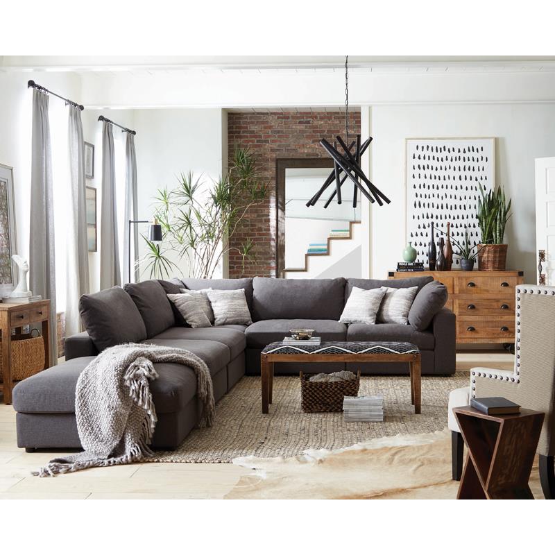 Serene Charcoal Upholstered 4-Piece Modular Sectional from Coaster - Luna Furniture