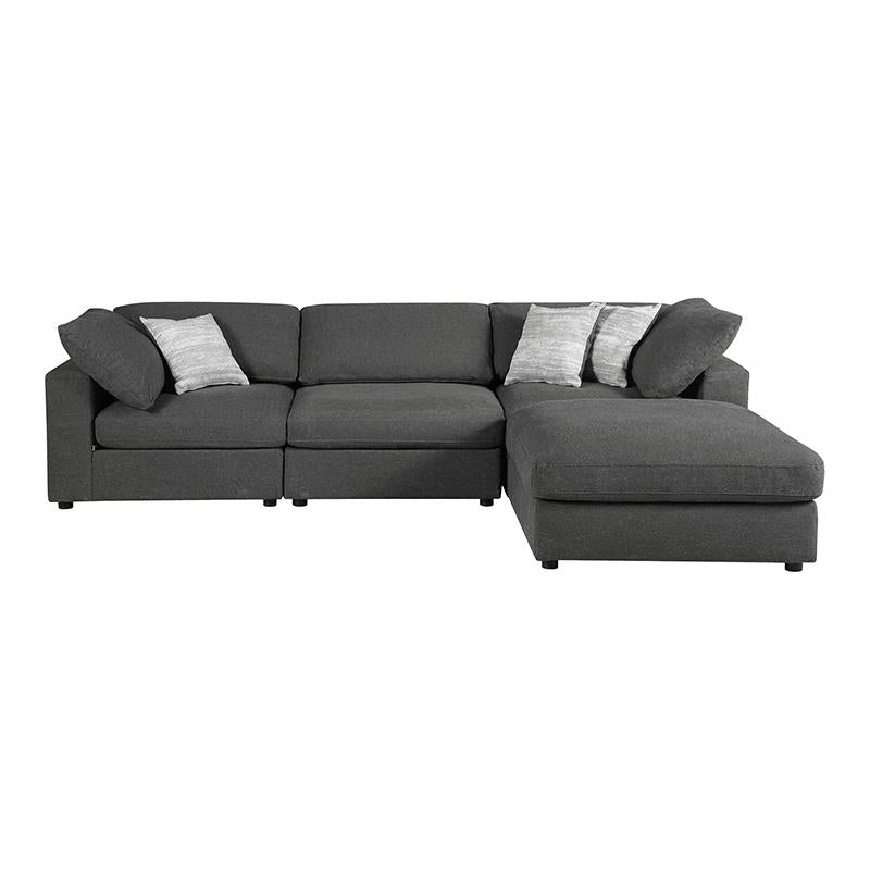 Serene Charcoal Upholstered 4-Piece Modular Sectional from Coaster - Luna Furniture