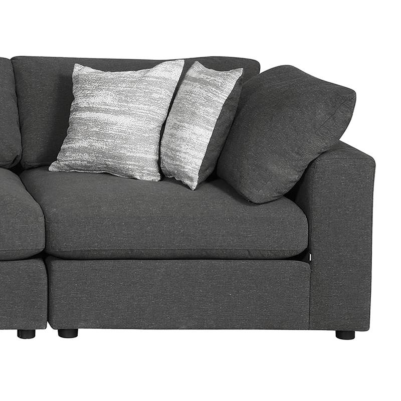 Serene Charcoal Upholstered 4-Piece Modular Sectional from Coaster - Luna Furniture