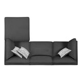 Serene Charcoal Upholstered 4-Piece Modular Sectional from Coaster - Luna Furniture