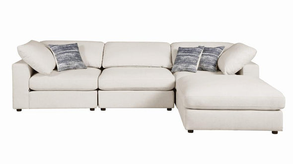 Serene Upholstered Armless Chair Beige - 551321 - Luna Furniture