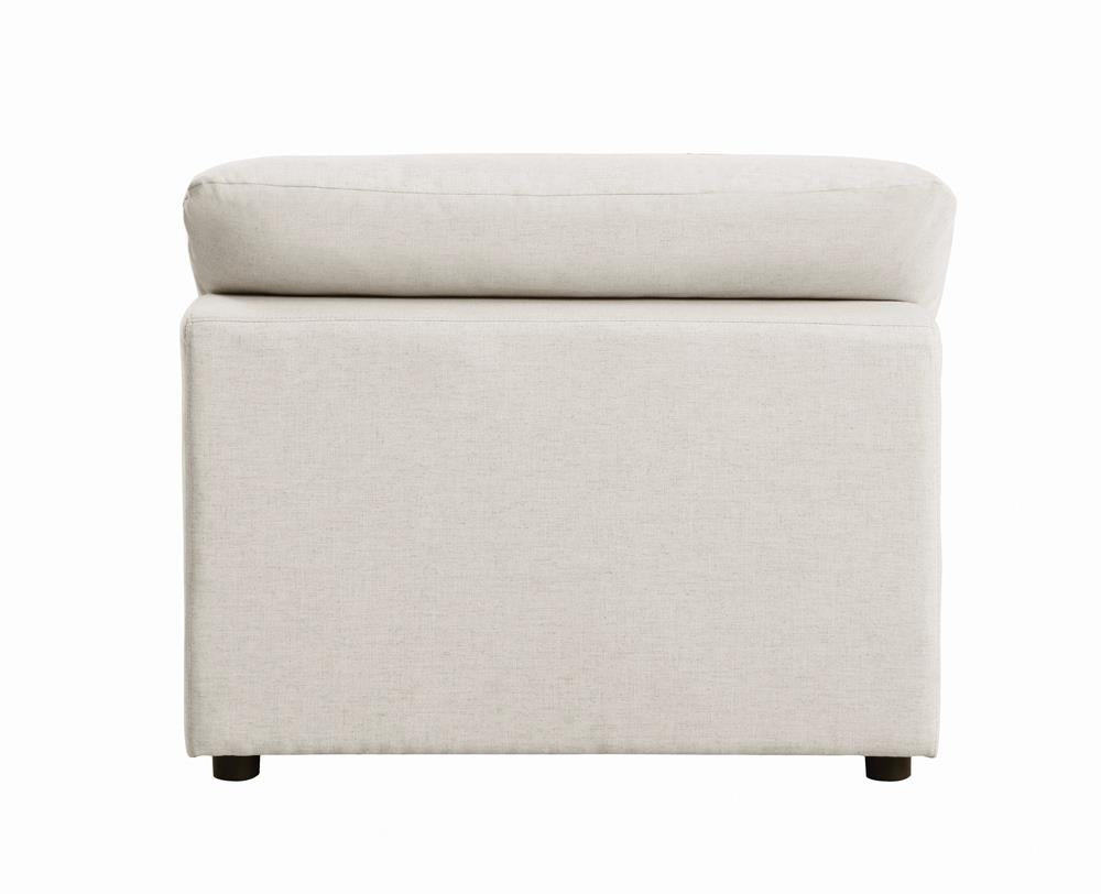 Serene Beige Upholstered Armless Chair from Coaster - Luna Furniture