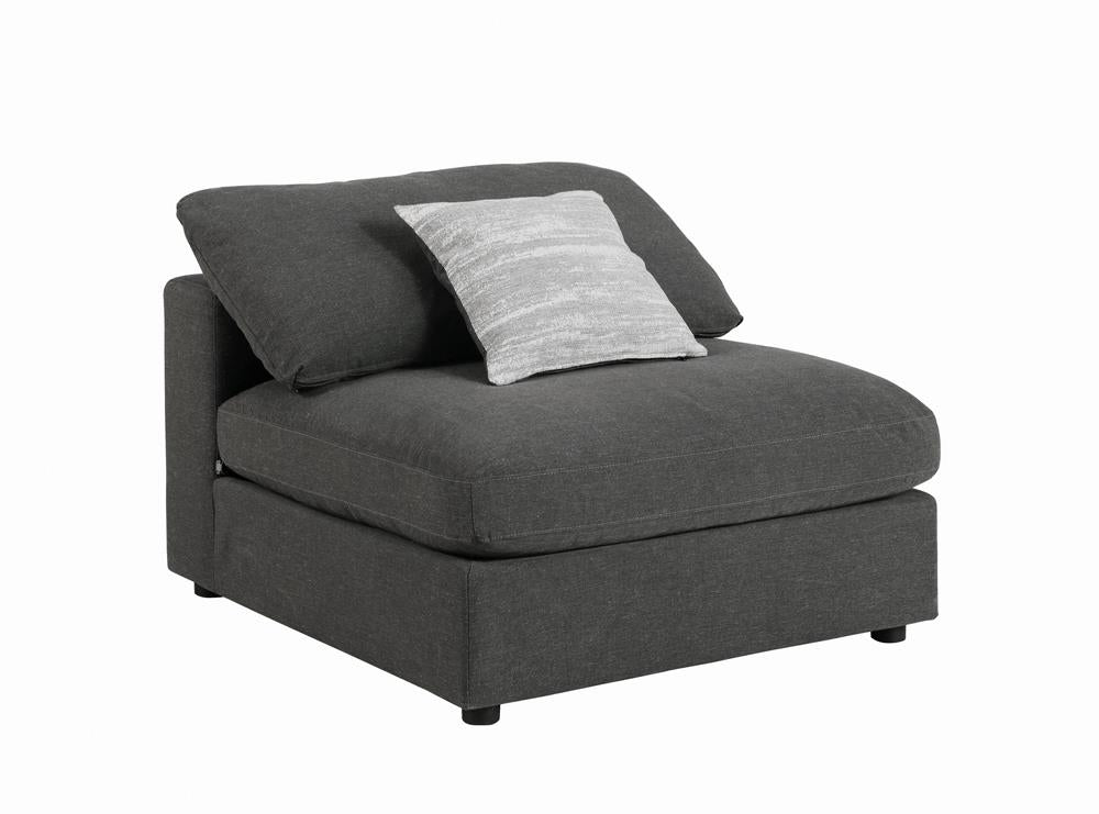 Serene Charcoal Upholstered Armless Chair from Coaster - Luna Furniture