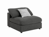 Serene Charcoal Upholstered Armless Chair from Coaster - Luna Furniture