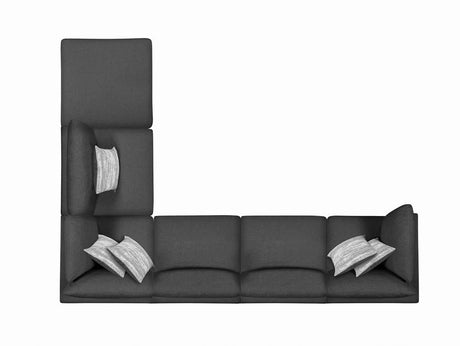 Serene Charcoal Upholstered Armless Chair from Coaster - Luna Furniture