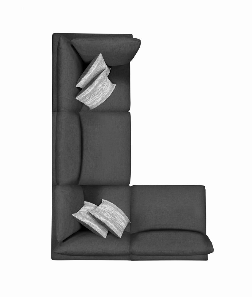 Serene Charcoal Upholstered Armless Chair from Coaster - Luna Furniture