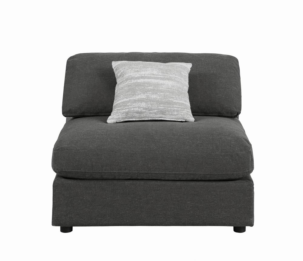 Serene Charcoal Upholstered Armless Chair from Coaster - Luna Furniture