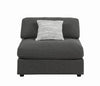 Serene Upholstered Armless Chair Charcoal - 551324 - Luna Furniture